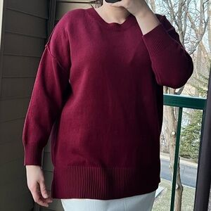 🆕 New Philosophy Women's Burgundy Oversize Sweater 1X